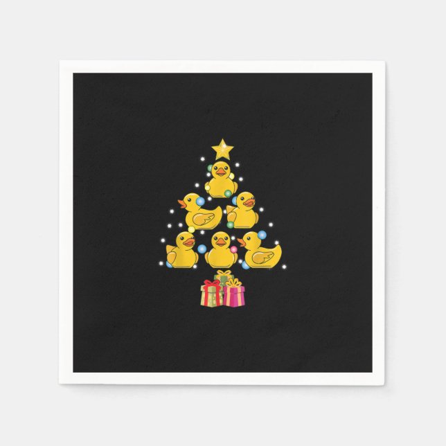 Rubber Duck Christmas Tree Duckie Quack Christmas Napkin (Front)
