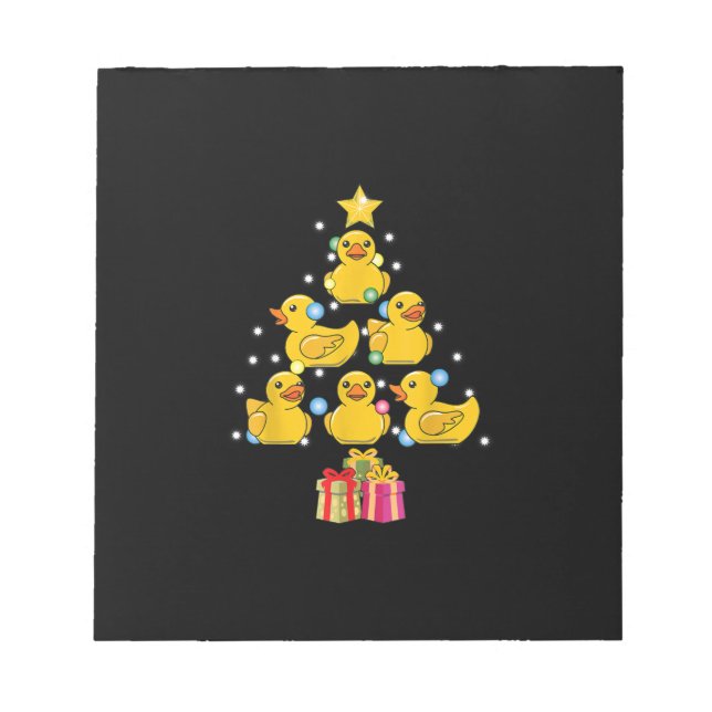 Rubber Duck Christmas Tree Duckie Quack Christmas Notepad (Front)