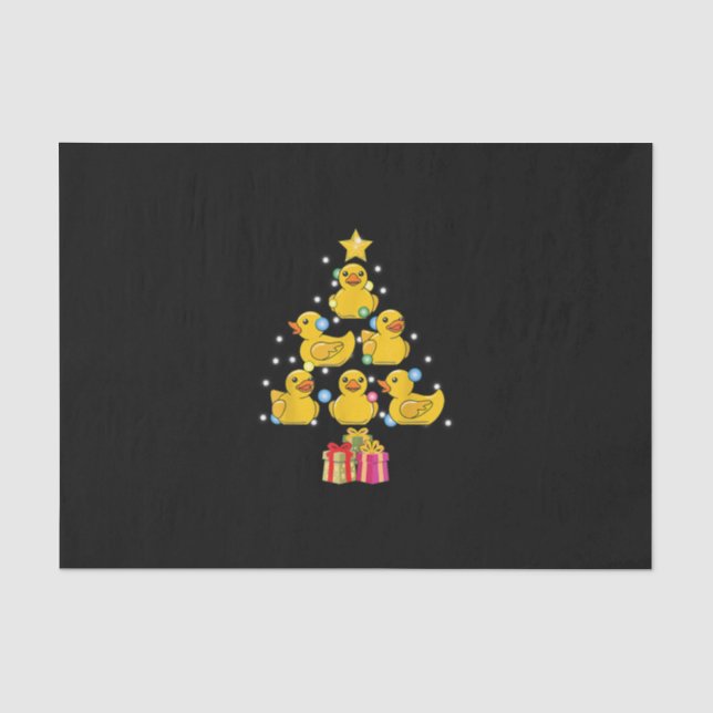 Rubber Duck Christmas Tree Duckie Quack Christmas Tissue Paper (Front)