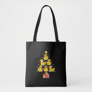 Rubber Duck Christmas Tree Duckie Quack Christmas Tote Bag