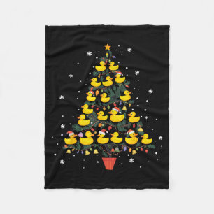 Rubber Duck Christmas Tree  Fleece Blanket