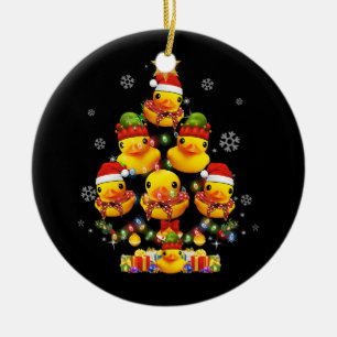 Rubber Duck Christmas Tree Xmas Light Surrounded D Ceramic Ornament