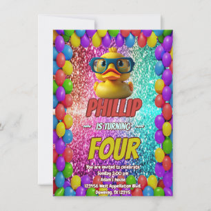 Rubber Duck custom character birthday invite