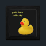 Rubber duck cute fun yellow custom jewellery box<br><div class="desc">Cute yellow rubber duck fun humour - gotta love a rubber DOG!custom trinket box,   gift box,  jewellery box.  great gift idea for animal lovers</div>