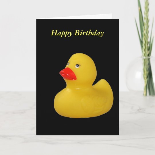 Rubber duck cute fun yellow happy birthday card | Zazzle.ca