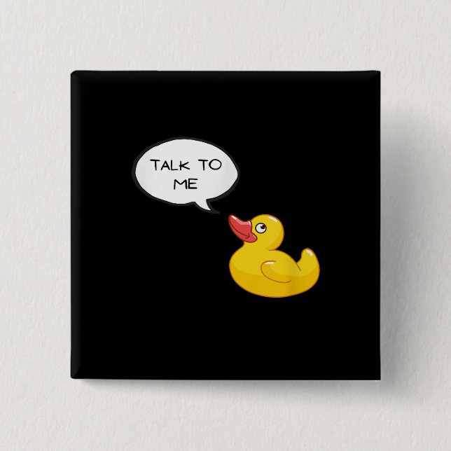 Rubber Duck Debugging 2 Inch Square Button (Front)