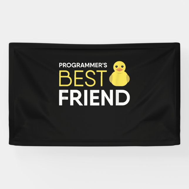 Rubber Duck Debugging Programmers Best Friend Banner (Horizontal)