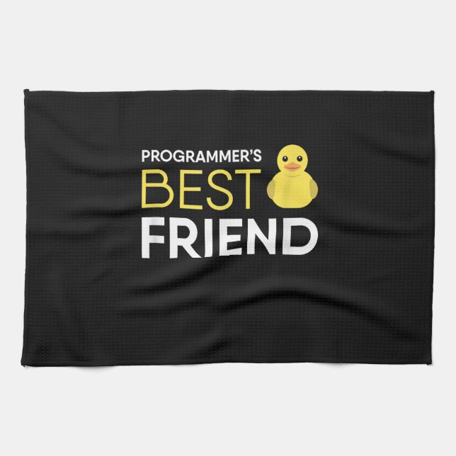 Rubber Duck Debugging Programmers Best Friend Kitchen Towel (Horizontal)