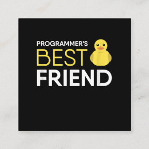 Rubber Duck Debugging Programmers Best Friend Square Business Card