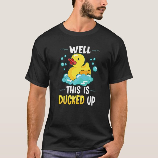 Rubber Duck Ducks Duck Lover Bathroom Bubble T-Shirt (Front)