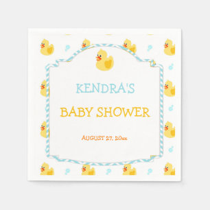 Rubber Duck Ducky Gender Neutral Aqua Yellow Napkin