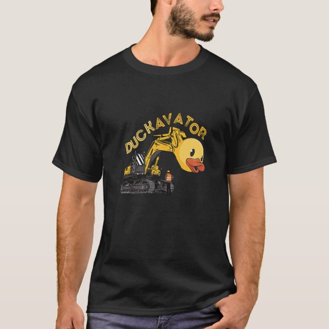 Rubber Duck Excavator  Construction Site Worker Dr T-Shirt (Front)