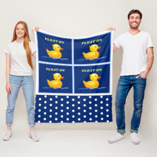Rubber Duck   Float On Medium Fleece Blanket