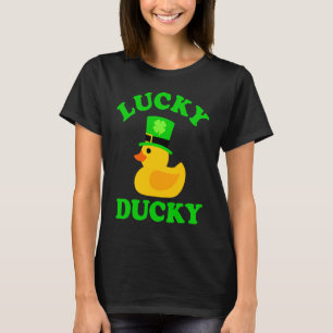 Rubber Duck Four Leaf C Hat Lucky Ducky St Patrick T-Shirt