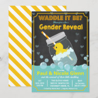 Rubber Duck Gender Reveal Party Invitation