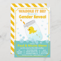 Rubber Duck Gender Reveal Party Invitation