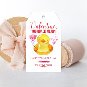 Rubber Duck Gift Tags, Classroom Valentine's Tag