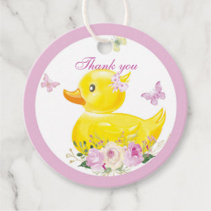 RUBBER DUCK GIRL Favour Tags