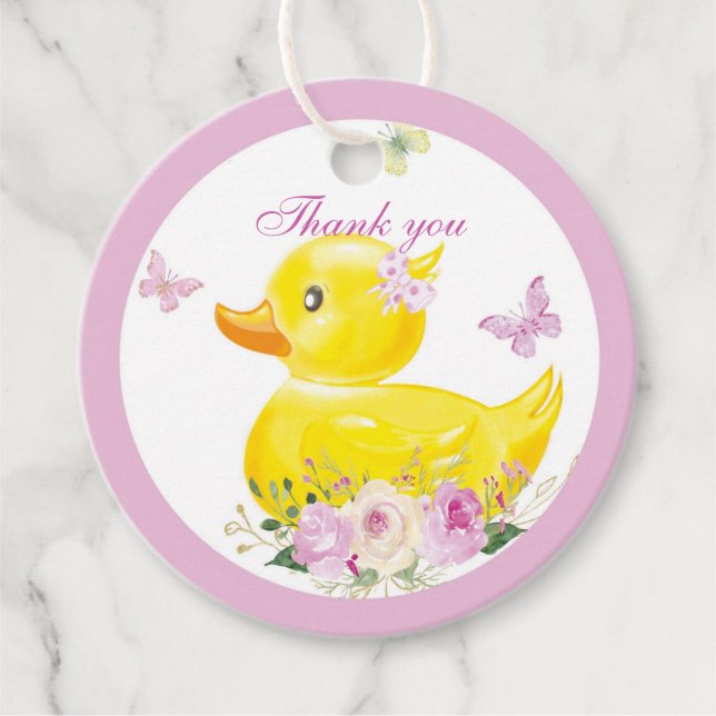 RUBBER DUCK GIRL   Favour Tags (Front)
