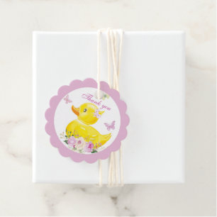RUBBER DUCK GIRL Favour Tags