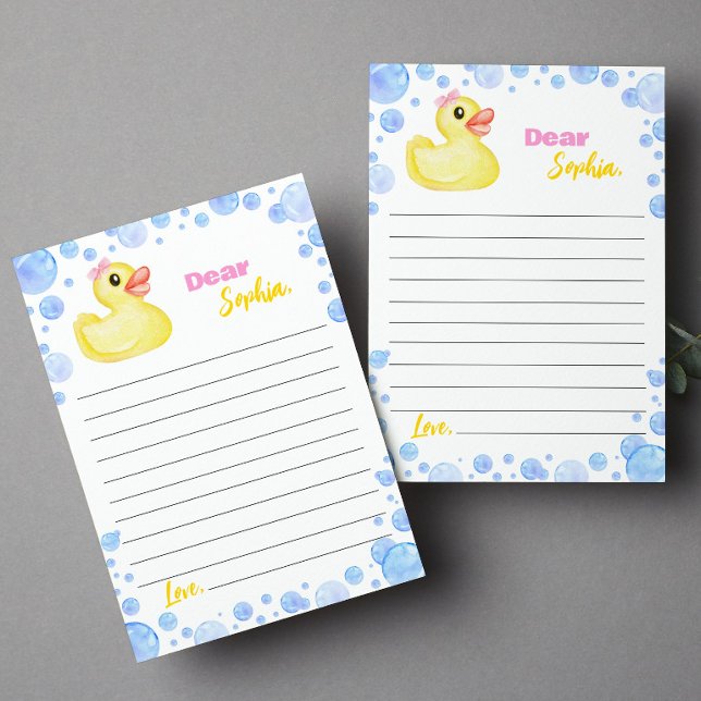 Rubber Duck Girl Time Capsule Note Message Card (Creator Uploaded)