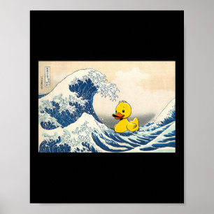 Rubber Duck Great Wave Cute Ducky Duckie Men Women Poster