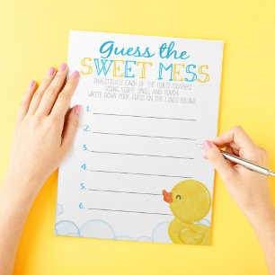 Rubber Duck Guess The Sweet Mess Game Answer Notepad