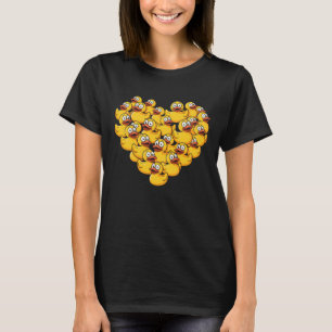 Rubber Duck Heart Pattern Yellow Ducks Forming A L T-Shirt