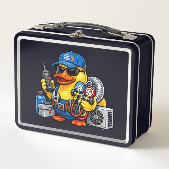 Rubber Duck HVAC Technician Metal Lunch Box (Front)