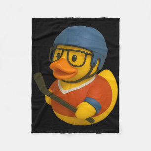 Rubber Duck Ice Hockey Player Ducky Duckie Men Wom Fleece Blanket