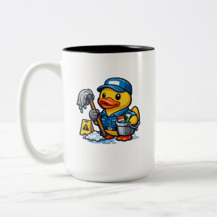 Rubber Duck Janitor Two-Tone Coffee Mug