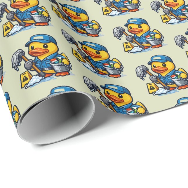 Rubber Duck Janitor Wrapping Paper (Roll Corner)