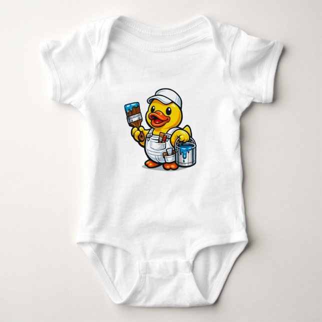 Rubber Duck Painter Baby Bodysuit (Front)