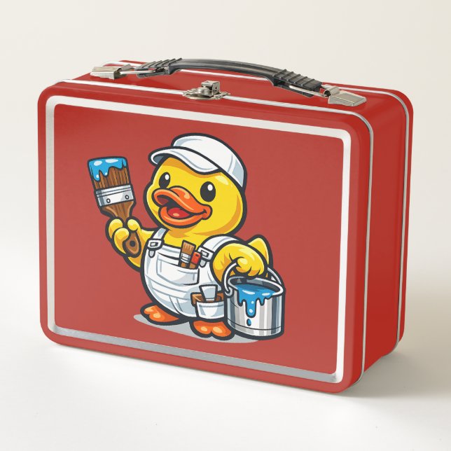 Rubber Duck Painter Metal Lunch Box (Front)