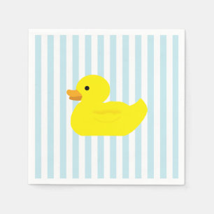 Rubber Duck Party Blue Stripe Napkin
