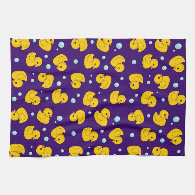 Rubber Duck Pattern Kitchen Towel (Horizontal)