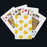 Rubber Duck Pattern Playing Cards<br><div class="desc">"rubber duck",  "rubber ducky",  "rubber duckie",  duck,  ducky,  duckie,  yellow,  cute,  kawaii,  sweet,  adorable,  pattern,  bath,  bathroom,  shower,  bubble,  bubbles,  soap,  lather,  rinse,  soak,  soaking,  girly,  kids,  kid,  children,  child,  "back to school",  baby,  water,  bathe,  bathing,  foam,  swimming,  swim,  swimmer,  pool,  "swimming pool",  fun,  quirky,  funny,  humour,  humourous, </div>
