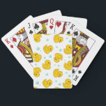 Rubber Duck Pattern Playing Cards<br><div class="desc">"rubber duck",  "rubber ducky",  "rubber duckie",  duck,  ducky,  duckie,  yellow,  cute,  kawaii,  sweet,  adorable,  pattern,  bath,  bathroom,  shower,  bubble,  bubbles,  soap,  lather,  rinse,  soak,  soaking,  girly,  kids,  kid,  children,  child,  "back to school",  baby,  water,  bathe,  bathing,  foam,  swimming,  swim,  swimmer,  pool,  "swimming pool",  fun,  quirky,  funny,  humour,  humourous, </div>