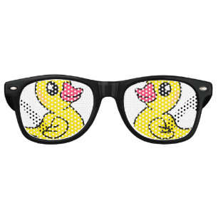 Rubber Duck Pattern Print  Retro Sunglasses
