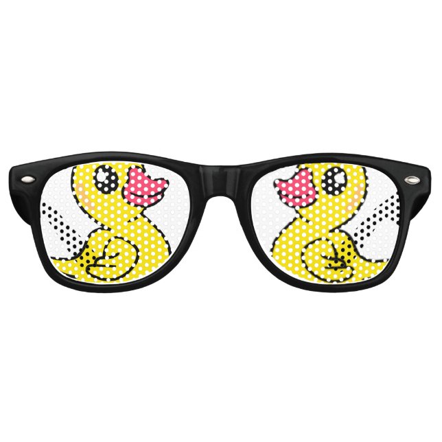 Rubber Duck Pattern Print  Retro Sunglasses (Front)
