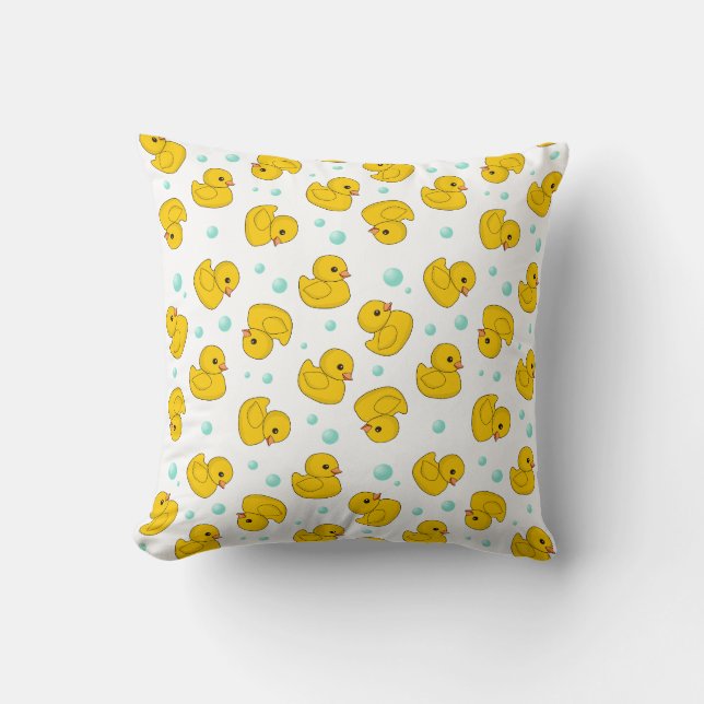 Rubber Duck Pattern Throw Pillow (Front)