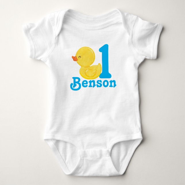 Rubber Duck Personalized Birthday Bodysuit (Front)