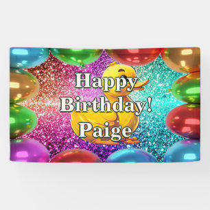 Rubber Duck Personalized character birthday banner