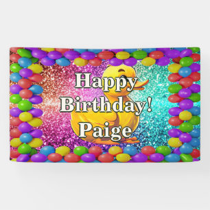 Rubber Duck Personalized character birthday banner
