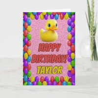 Rubber Duck Personalized Fun Greeting Birthday