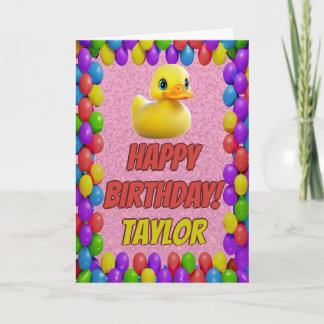 Rubber Duck Personalized Fun Greeting Birthday Card