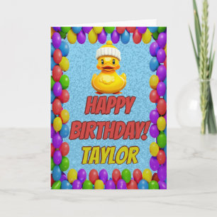 Rubber Duck Personalized Fun Greeting Birthday Card
