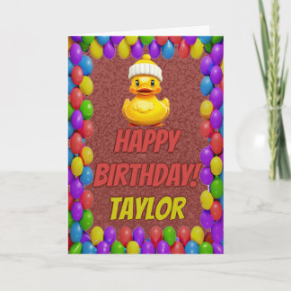 Rubber Duck Personalized Fun Greeting Birthday Card