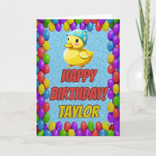 Rubber Duck Personalized Fun Greeting Birthday Card