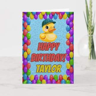 Rubber Duck Personalized Fun Greeting Birthday Card